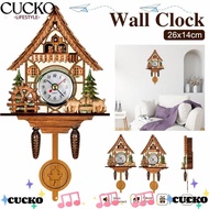 CUCKO Cuckoo Clock, Wooden Wall Mounted Wall Clock,  Retro Non Hourly Chime Hanging Clock Living Roo