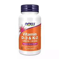 Vitamin D3 & K2 Now 1000 IU / 45 mcg 120 Viên uống hỗ trợ xương khớp bảo vệ tim mạch và tăng cường h