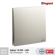 Have Legrand Mallia Sense 1G 2W Switch - Indicator - 16A - Champagne