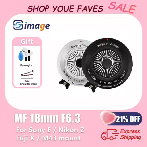 SG Image 18mm F6.3 APS-C Manual Focus Portrait Lens for Mirrorless Camera Nikon Z Sony E M43 Mft Fuj