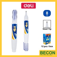 Deli E7287 Correction Pen Easy Uncapping Design 8ml Steel Tip