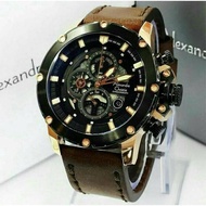 jam tangan alexandre christie AC 6416MC COKLAT ROSEGOLD PLAT HITAM