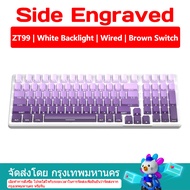 ZIFRIEND ZT99 ปะเก็น 99คีย์คีย์บอร์ดแบบกลไกแบบมีสาย/บลูทูธ/2.4G 3โหมดสลักด้านข้างคีย์บอร์ดเล่นเกมสอง