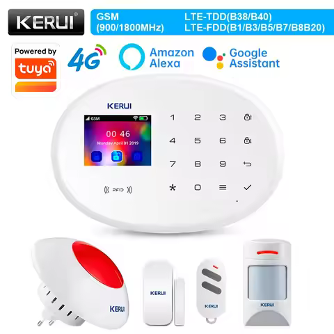 KERUI W204 4G Wireless Home Alarm System WIFI GSM Alarm Works with Tuya Security System Motion Senso