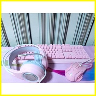 ◰ ∆ ▬ STX540 COMBO PINK / WHITE / BLACK  INPLAY 4in1 Keyboard Mouse Headset Mousepad