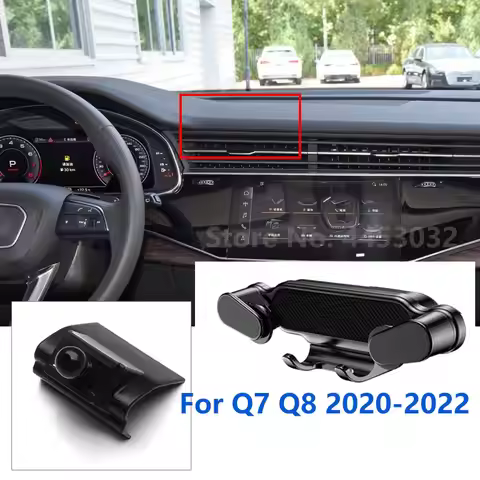 Special For Audi Q7 Q8 4M Car Phone Holder Gravity Mobile Stand GPS Support Air Vent Mount Accessori