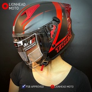TRAX MOTORCYCLE HELMET TZ301 RED FLO PSB APPROVED