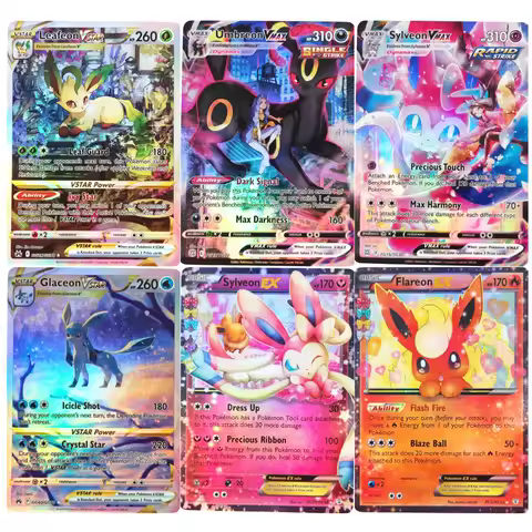Proxy Pokemon Card Sylveon Flareon ex Sylveon Umbreon Vamx Leafeon Glaceon Vstar English TCG Game Co