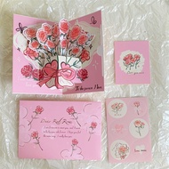 High-value Holiday Surprise 3D Three-dimensional Bouquet Greeting Card Retro Flower Blessing Message