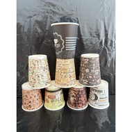 (50pcs) coffee paper cups heat-resistant coffee cups, sizes 6.5oz, 8oz, 9oz