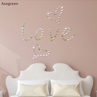 [Asegreen] 100pcs/set 3D Little Heart Acrylic Mirror Surface Wall Sticker For Kids Rooms Wedding Decoration Wall Decals Love DIY Art Mural
