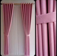 Gorden Jendela Dan Pintu Terbaru 1set Minimalis Gorden BlackOut Pink Polos Gorden Ruang Tamu Mewah