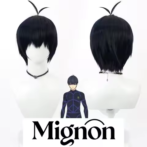 Blue Lock Yoichi Isagi cosplay wig dark blue layered spikes Halloween gift