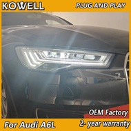 Car Styling for Audi A6 C8 Headlight 2012-2018 A6L C8 DRL Turn Signal Low High Beam Projector Lens