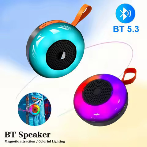 Bluetooth 5.3 Speaker Mini Speaker Portable Wireless Shower Speaker WIth Suction Cup RGB Light Speak
