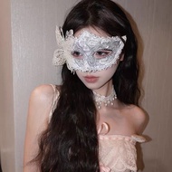 Holiday Masquerade Princess Mask Female Adult Party Half Face Mask White Feather Half Face Eye Mask 