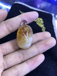 Natural Citrine Pendant Money Stone