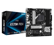 ASRock A520M Pro4 Micro ATX Motherboard with A520 Chipset, Compatible with AMD Ryzen 3000/4000 Serie