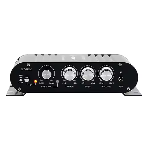 A73E-ST-838 Hifi 2.1 Channel Power Amplifier 80Wx2 Stereo Bass Sound Amp With Subwoofer Output Home 