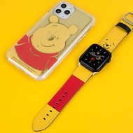 迪士尼小熊維尼十字壓紋牛皮革Apple Watch真皮錶帶Series 1-8