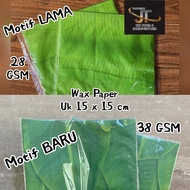 Wax Paper Laminated Baking Paper/ with Banana Leaf Motif Size 15 x 15 cm ~ FOOD GRADE [50 PCS]
