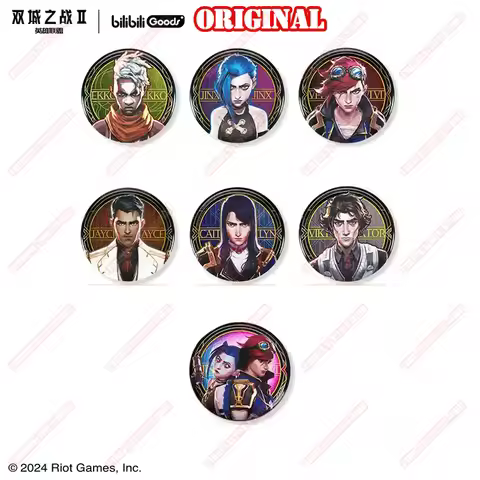 Original Arcane: League of Legends Animation Game Peripheral Toys Metal Brooch Badge Anime Action Mo