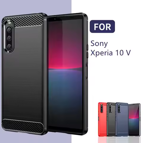 For Sony Xperia 10 V Case Cover Sony Xperia 10 V Capas New Carbon Fiber Shockproof Phone Back Soft T
