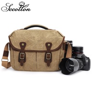 Vintage canvas camera bag.