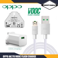 AK779 (5V/4A) ORIGINAL VOOC Charger (with cable) Adapter AK779 Micro USB Cable Set Oppo F9 Find 7 7A R9s R7 R15 Reno