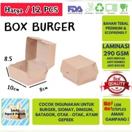 [ 12 PCS ] BURGER / CAKE BOX. FULL LAMINATION size 10 x 8 x 8.5 cm ~ FOOD GRADE
