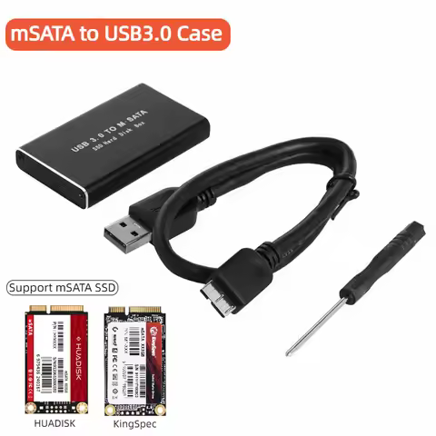 Mini SSD Hard Drive Case USB3.0 to mSATA Adapter Hard Drive Enclosure Aluminum Alloy External HD SSD