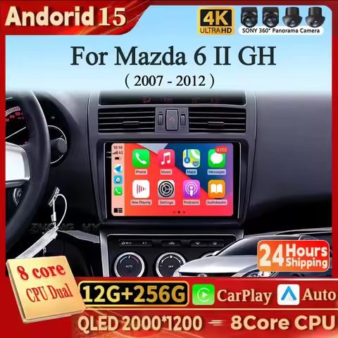 2K For Mazda 6 II GH 2007 - 2012 Car Radio Multimedia Video Player Navigation stereo GPS Android 15 