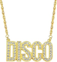 Disco Necklace for Men Disco Chain for Women Metal 70s Costume Gold Chain Accessories