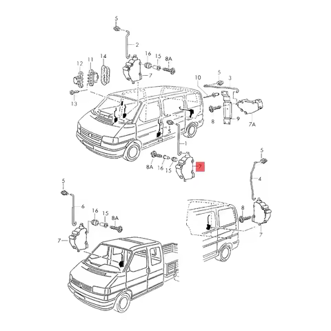 AB59-1 PCS Car Central Door Lock Actuator Mechanism 701975783 7D0959781A For VW Transporter T4 Eurov