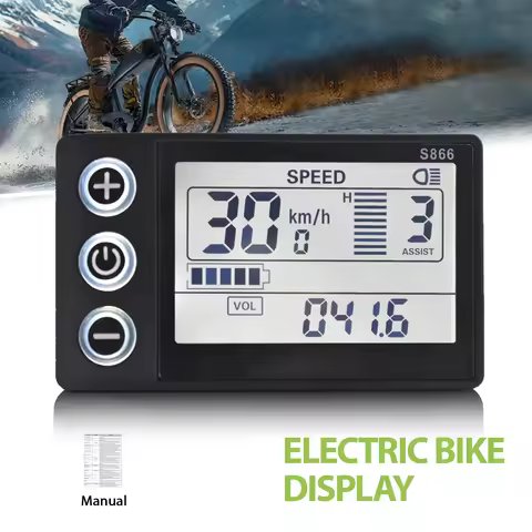 S866 Electric Bicycle Display Digital Cable Ebike Smart Bike Computer Bicycle Speedometer Waterproof