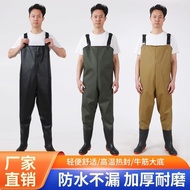 Thickened Half-body Waders Waterproof Clothes Waders Men's Fishing Jumpsuit Rain