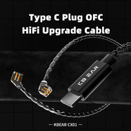 KBEAR | KBEAR CX01 Type C Plug OFC HiFi Upgrade Cable 2PIN ODC/2PIN 0.78mm Good Choice for Your Phon