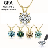[Comes with GRA Certificate] 1CT Real Moissanite Necklace, Fashion Cross Four-Claw S925 Sterling Sil