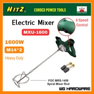 HITZ 1600W Electric Mixer MXU-1600 M14*2 6 Speed Control Mesin Pembancuh Simen Pengadun Konkrit Mach