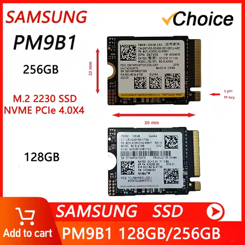 SAMSUNG M.2 2230 30mm NVMe PCIe Gen4 x4 TLC SSD PM9B1 for Thinkpad ProBook Latitude EliteBook Ideapa