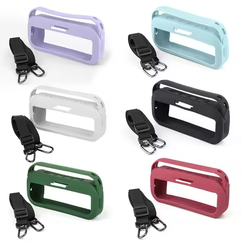 Silicone Cover Drop-Proof Protective Speaker Cover Case with Handle & Shoulder Strap for Bose SoundL