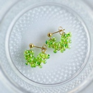 捷克隕石造型耳針 / 蝴蝶結造型 / 耳針 / 18KGP / 隕石 / 過敏対応 / 捷克隕石 / 橄欖石斯芬克斯