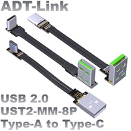 R READY * STOCK. USB2.0 Flat Thin Light Thin Type-C Angle Data Cable Core Cable with Shielding Suppo
