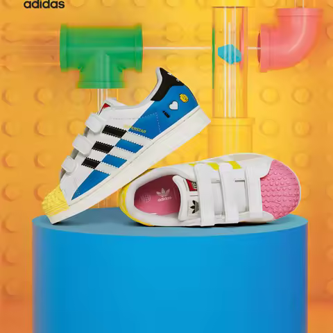 Adidas x LEGO Children's Boy Sneakers Toddler Shoes Sneaker Kids Child Kids' Velcro Sneakers Blue an