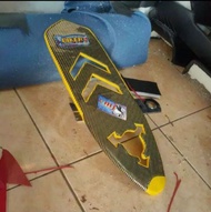 Jok slim Honda c70 lubang kulit karbon gold(kuning)