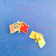 Cross Flag Pin Malaysia China Pin Friendship Flag China Malaysia - Various Hats