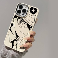 Case for iPhone 8 7 8plus 6plus 14 15 X XR XS MAX 12Promax 12 13Promax 15Promax 11 14Promax 13 Anime Glasses Boy Pattern Metal Photo Frame Shockproof Protective Soft Case