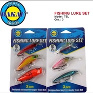 (BAKAU) GEWANG PANCING 3'S Bakau Fishing Lure Set TEL Fishing Lure Umpan Pancing Ikan Accessories hi