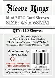 Sleeve Kings Mini Euro Card Sleeves (45x68mm) - 110 Pack, 60 Microns