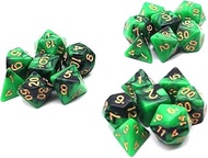 DollaTek Polyhedral Dice Set Table Games Dice 3 Sets Dice 3 x 7 (21 Pieces) Dice Series D20 D12 D10 